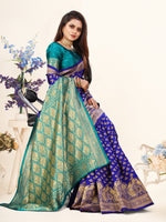 Thumbnail for Vedant Vastram Litchi Silk Designer Banarasi Saree - Violate - Distacart