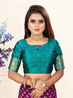 Thumbnail for Vedant Vastram Litchi Silk Designer Banarasi Saree - Wine - Distacart