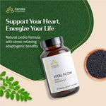 Thumbnail for Kerala Ayurveda Vital Flow supplement bottle with text on a green and beige background