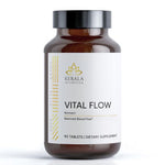 Thumbnail for A bottle of Kerala Ayurveda Vital Flow, an ayurvedic oil which contains 90 tablets for dietary supplement, with a label that reads 'Normact Balanced Blood Flow'.