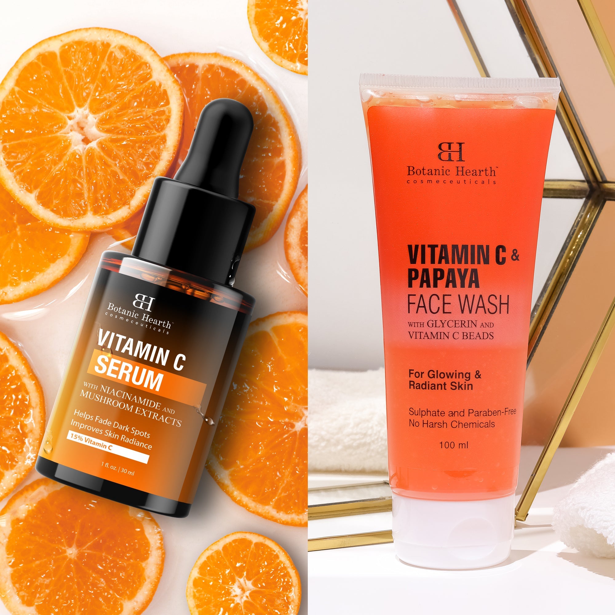 Botanic Hearth Vitamin C Serum & Vitamin C & Papaya Face Wash - Distacart