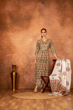 Thumbnail for Joban Fashion Green Hand Block Printed Cotton Suit Set - Distacart