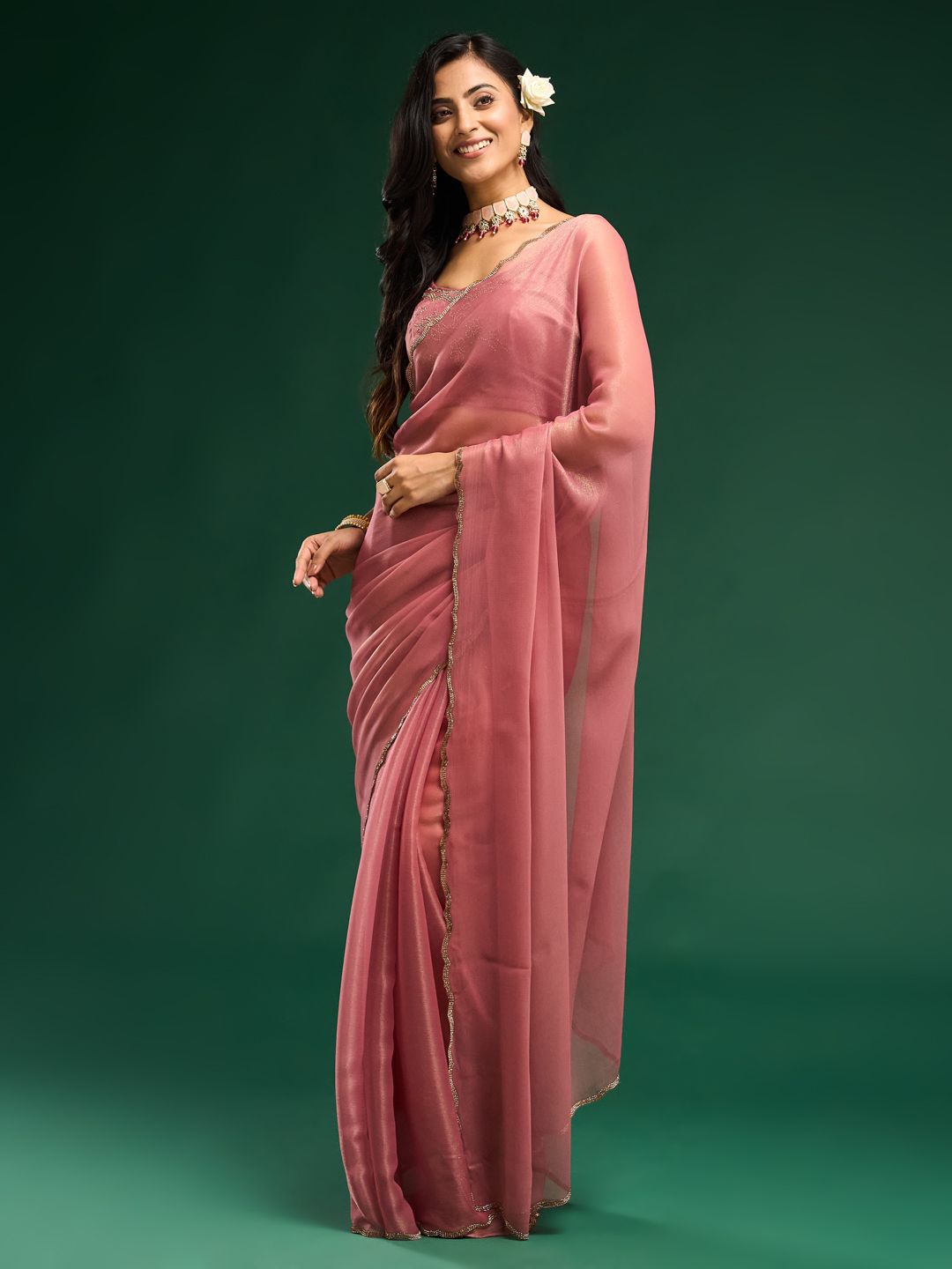 kasee Beads and Stones Saree - Distacart