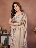 Thumbnail for Teeya Creation New Trendy Party Wear Soft Silk Saree-Brown - Dista