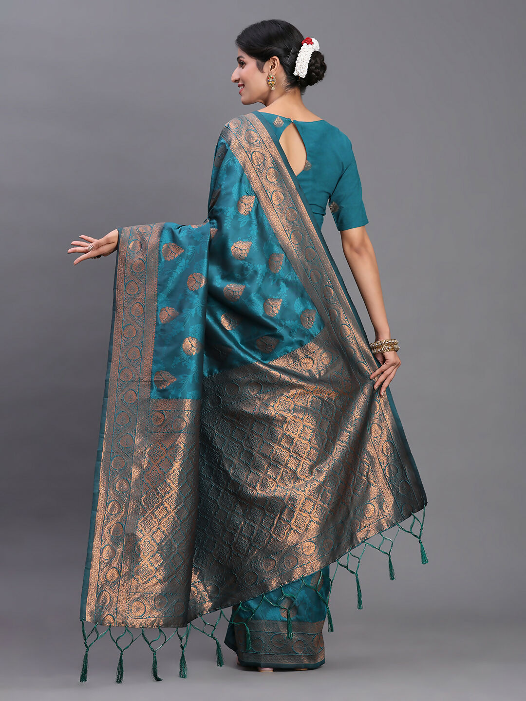Astita Silk Teal Blue Saree
