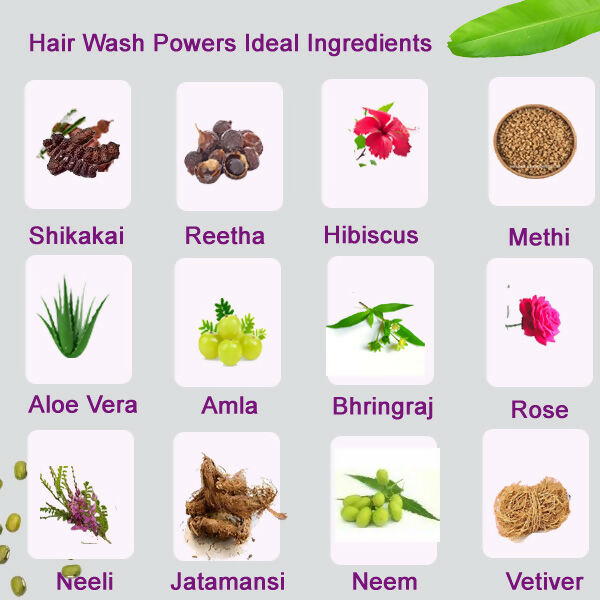 Chemical-Free Hair Care Alternative – A natural hair wash powder pack emphasizing 100_ herbal & sulfate-free formulation.