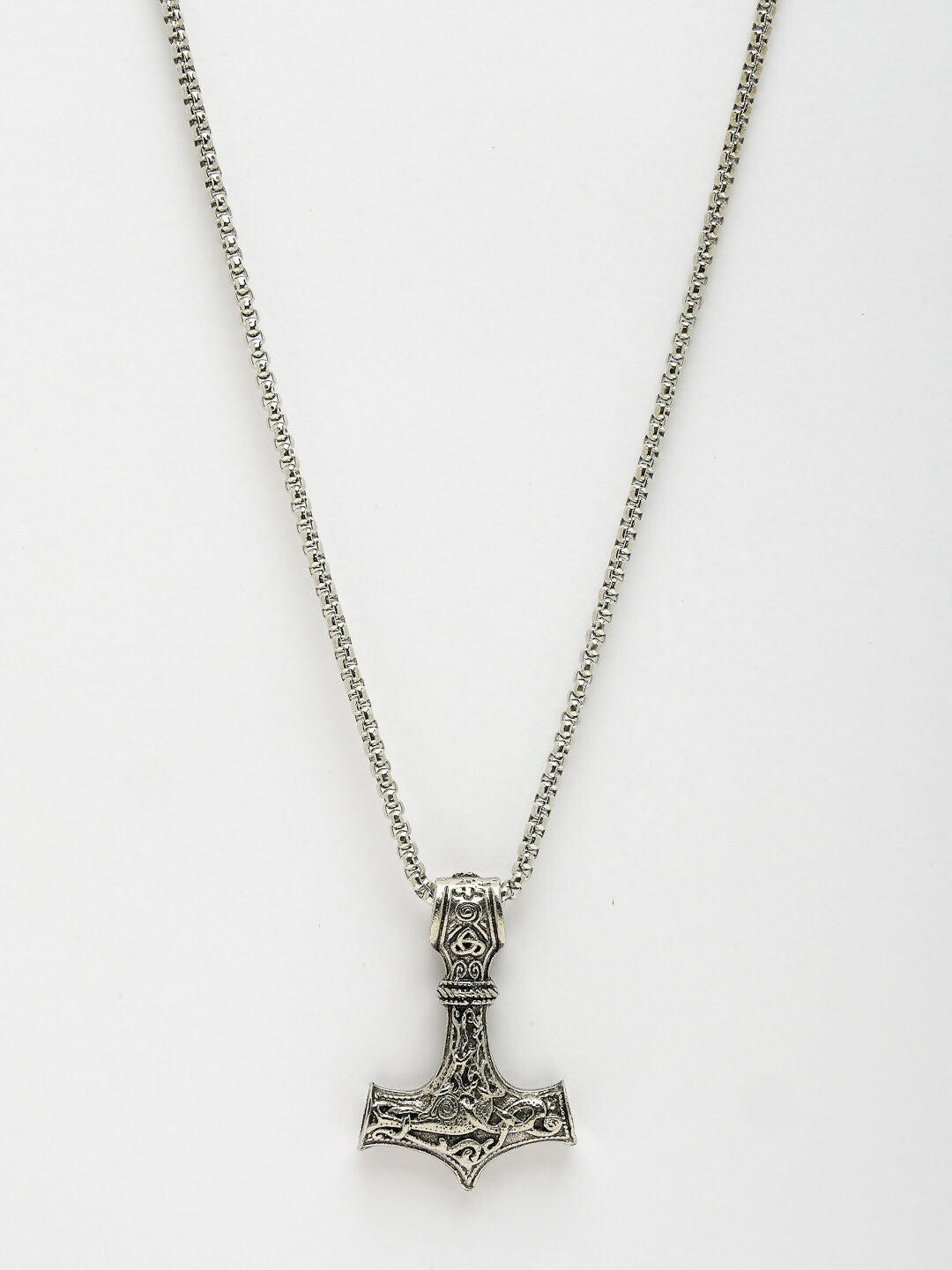 NVR Men's Silver-Plated Stainless Steel Pendant with Chain - Distacart
