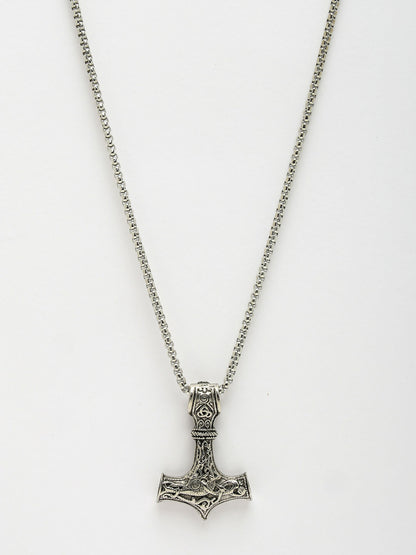 NVR Men's Silver-Plated Stainless Steel Pendant with Chain - Distacart