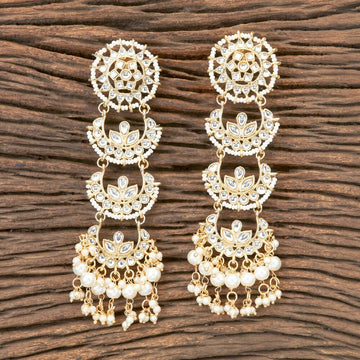 Joban Fashion Women Kundan Pearl Golden White Earrings - Distacart