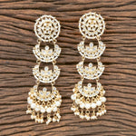 Thumbnail for Joban Fashion Women Kundan Pearl Golden White Earrings - Distacart