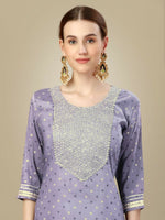 Thumbnail for Jyoti Fashion Women's Lavender Silk Blend Embroidery & Sequence work Kurta with Trouser & Dupatta - Distacart