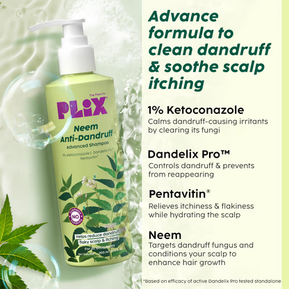 PLIX The Plant Fix Neem Anti-Dandruff Advanced Kit - Shampoo + Serum - Distacart