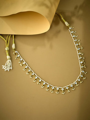 Nuyug 22K Gold-Plated Pearl Drops Matha Patti cum Necklace - Distacart