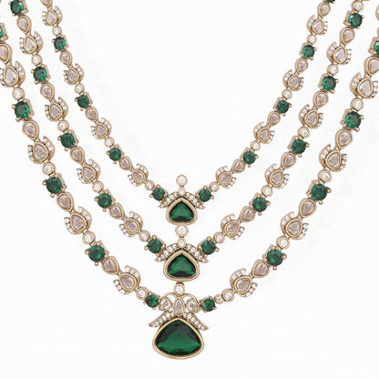 Nuyug 18K Gold Plated Emerald Elysian Layered Necklace Set - Distacart