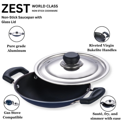 Vinod Zest Non Stick Appachetty with Lid - Dista