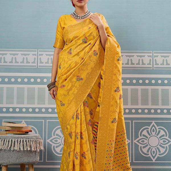 Astita Yellow Silk Saree