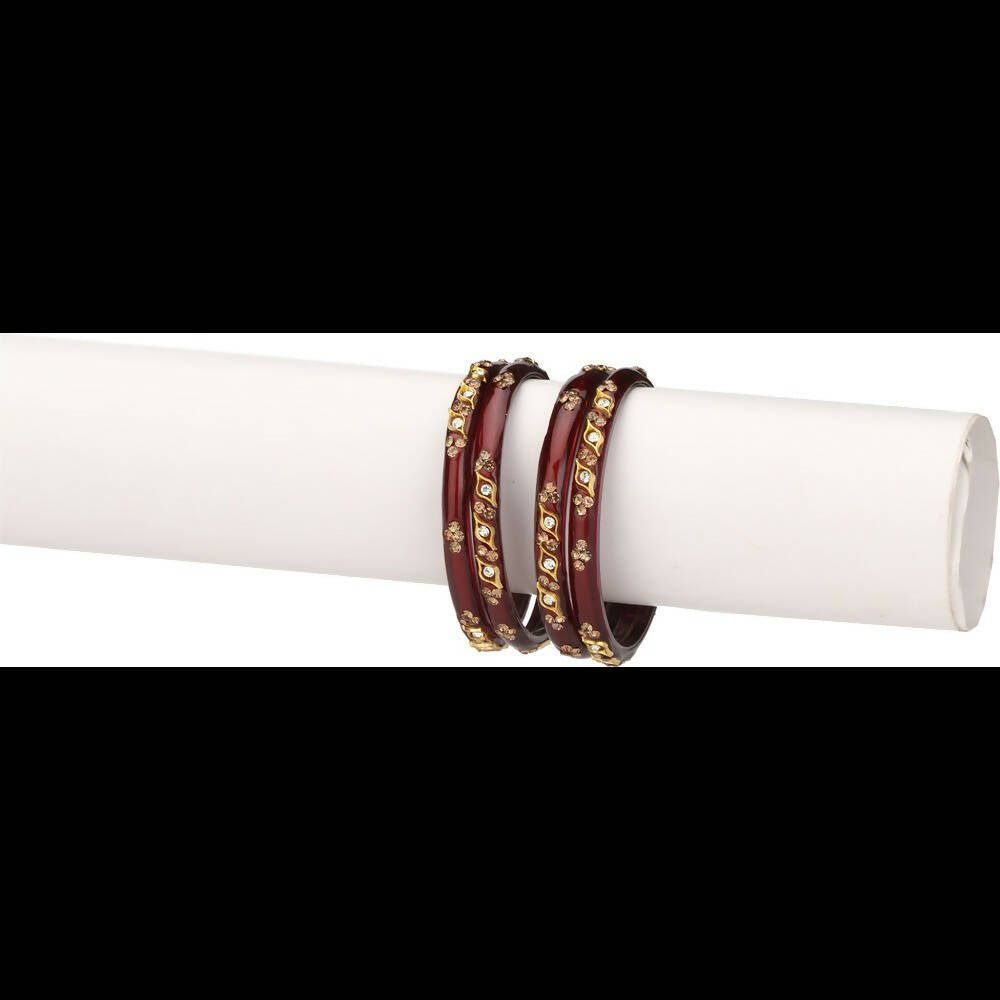 Afast Bridal Wedding & Party Fashionable Colorful Glass Bangle/Kada Set, Pack Of 4 - Distacart