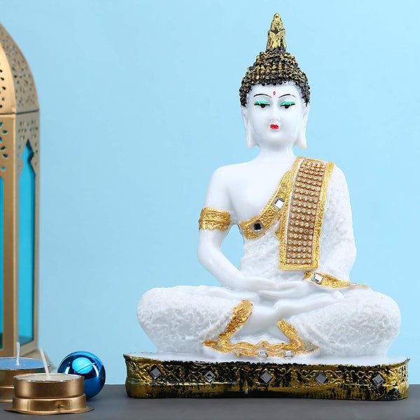 GW Creations Polyresin Sitting Buddha Idol - Distacart