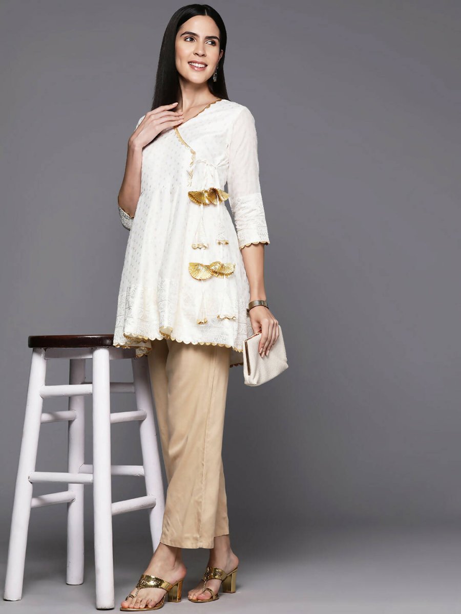 Ahalyaa Women's Traditional wear Tunic - Off-White - Distacart