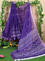 Thumbnail for Astita Cotton Violet Saree