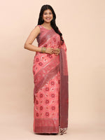 Thumbnail for Astita Linen Cotton Peach Saree
