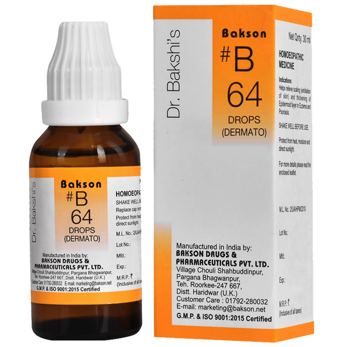 Bakson's Homeopathy B64 Dermato Drops - Distacart