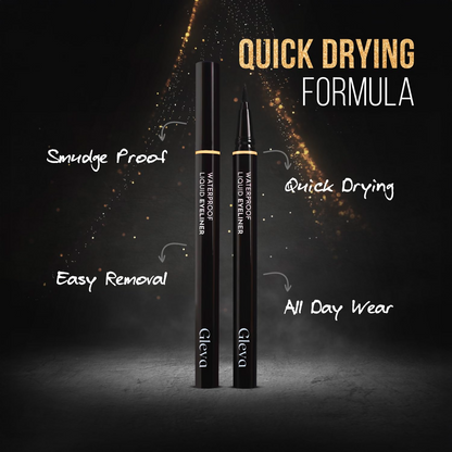 Gleva Liquid Eyeliner Pen Eye Makeup Waterproof Smudge proof - Black - Distacart