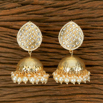 Joban Fashion Women Kundan Pearl Golden White Earrings - Distacart
