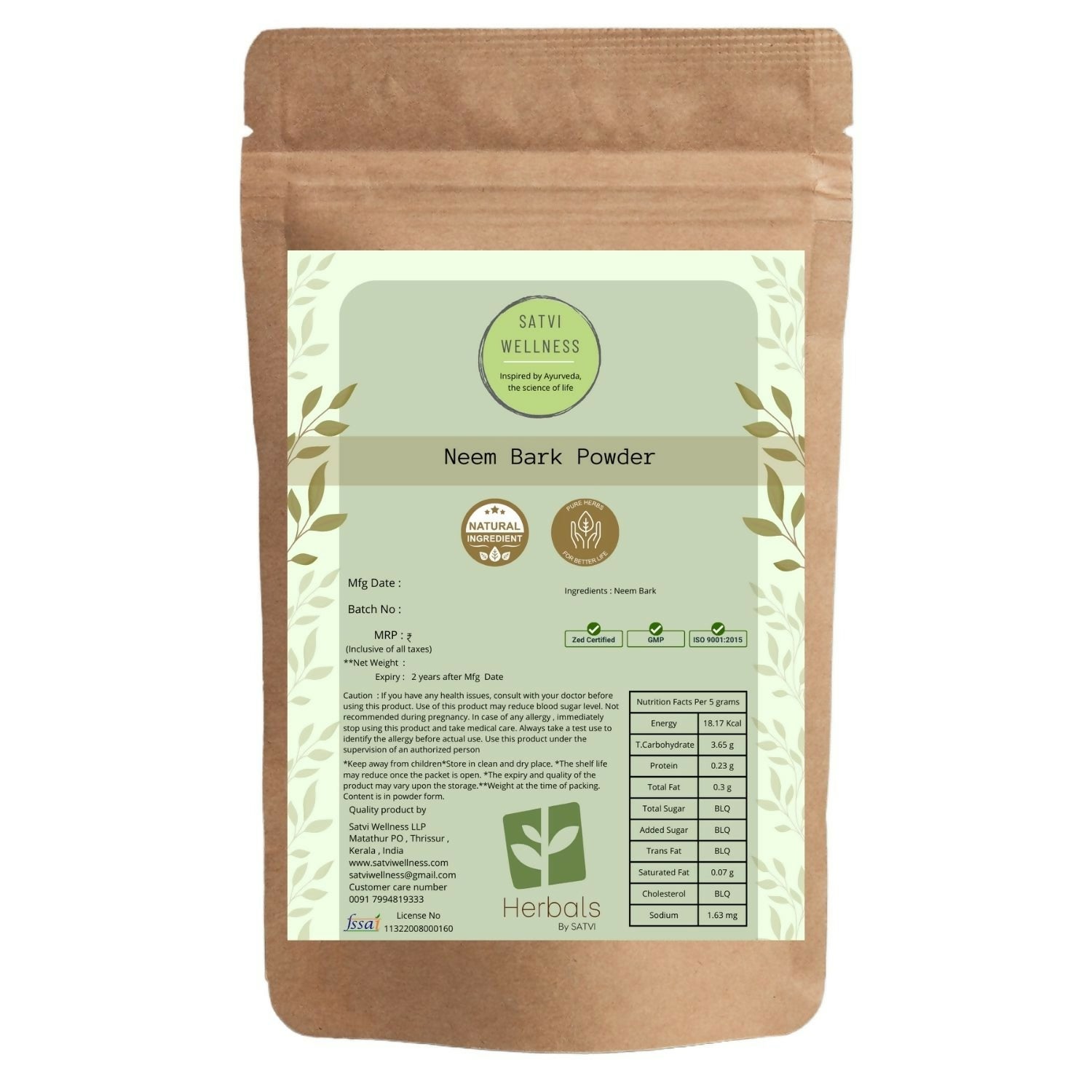Satvi Wellness Neem Bark Powder - Distacart