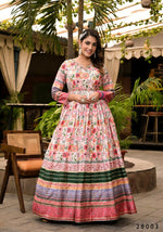 Thumbnail for Wedding Designer Multi Soft Dola Silk Anarkali suit with Dupatta - Sanj - Distacart