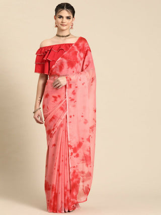 Ahalyaa Women's Traditional Semi Stitch Saree - Peach - Distacart