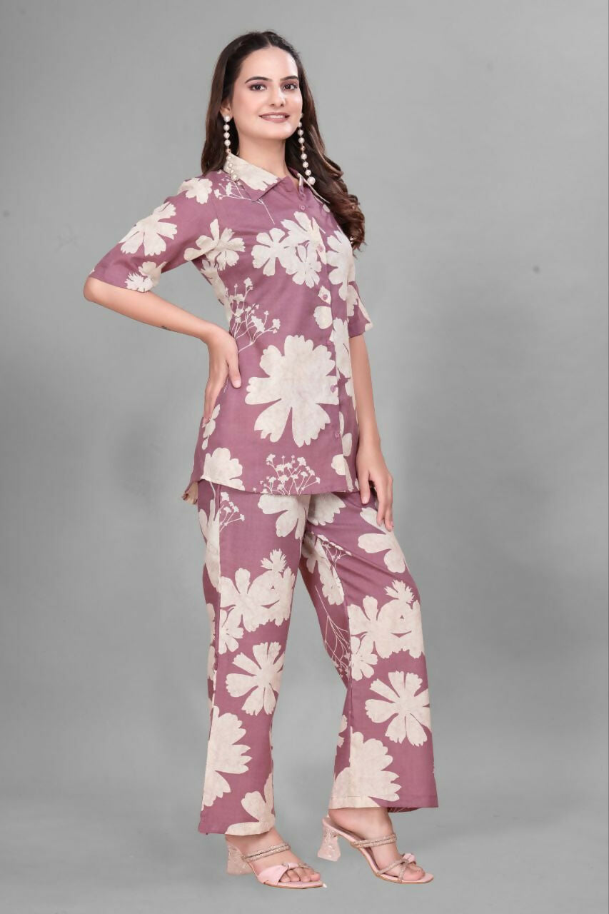 Preksha Creation Cotton Floral Print Kurta Set Co-Ord Set