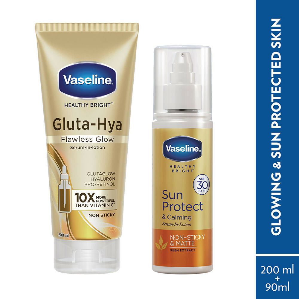 Vaseline Gluta Hya & Sun Protect Calming Body Serum Combo - Distacart