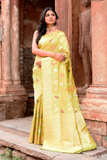 Thumbnail for Joban Fashion Light Green Banarasi Katan Pure Handloom Banarasi Silk Saree