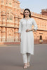 SRS Fashion White Embroidered Rayon Straight Kurta Set - Dista