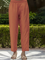 Thumbnail for The52 Orange Women's Gorgeous Embroidered Rayon Fabric with Straight Kurta, Pant and Dupatta Set - Distacart