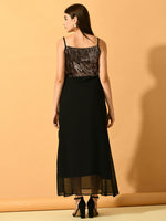 Thumbnail for Myshka Women's Black Empire Party Dress - Distacart