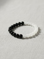 Thumbnail for NVR Unisex Black & White Crystal Beaded Bracelet - Distacart