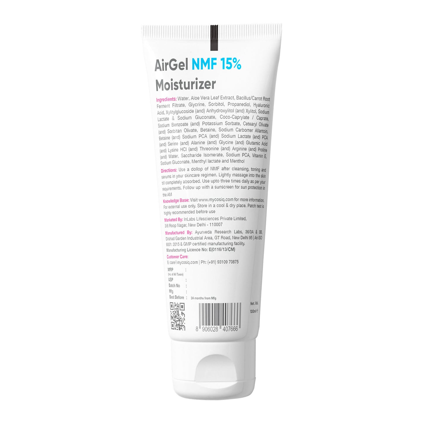 Cos-IQ AirGel NMF 15% for Oily Skin Moisturizer - Distacart