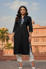 SRS Fashion Black Embroidered Rayon Straight Kurta Set - Dista
