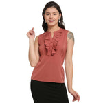 Thumbnail for Aastha Fashion Women's Mauve Pink Polyester Solid Casual Top - Distacart