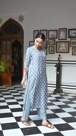 Thumbnail for Jyoti Fashion Women's Grey Pure Muslin Heavy Digital Printed Kurta Plazo Set - Distacart