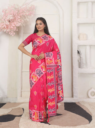 Astita Silk Blend Pink Saree