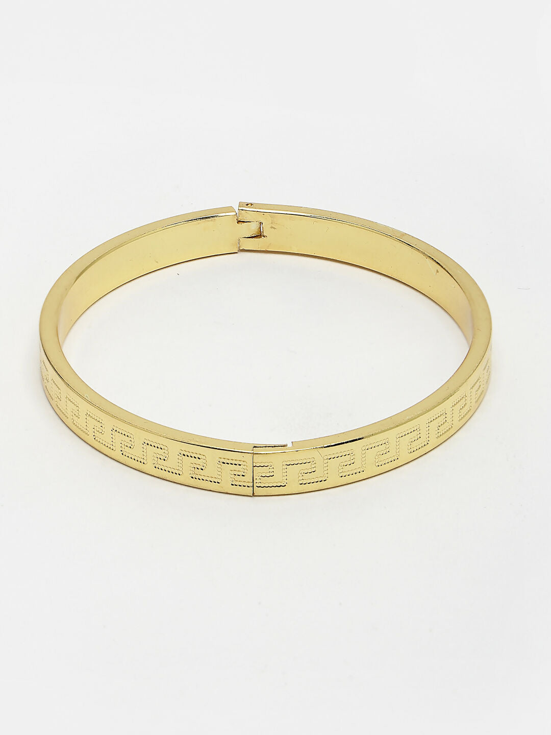 NVR Men's Gold-Plated Stainless Steel Kada Bracelet - Distacart