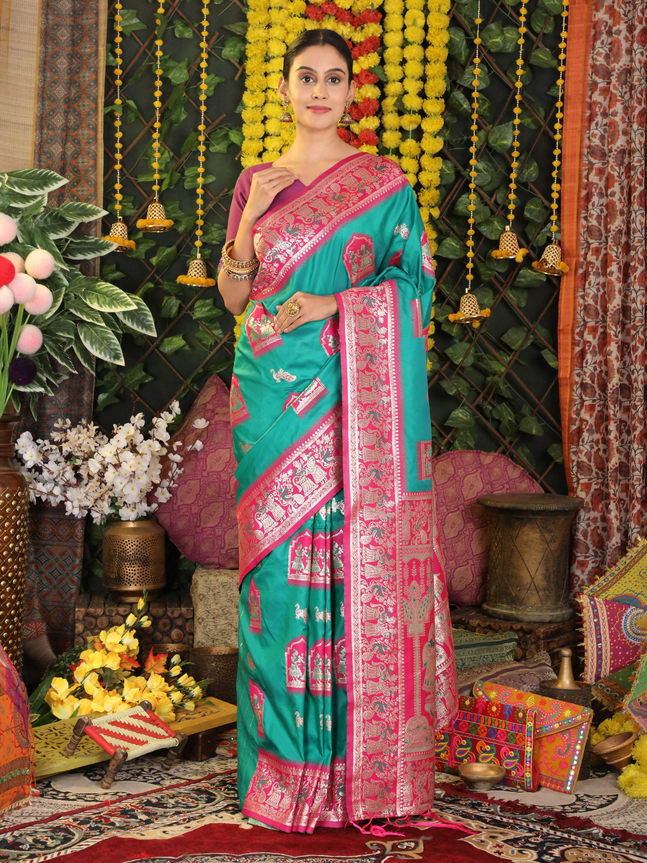 Astita Silk Sea Green Saree