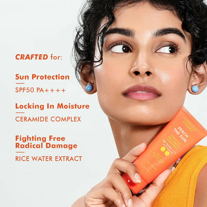 Conscious Chemist Peach The Sun Hybrid Gel Sunscreen SPF 50 PA ++++ - Distacart