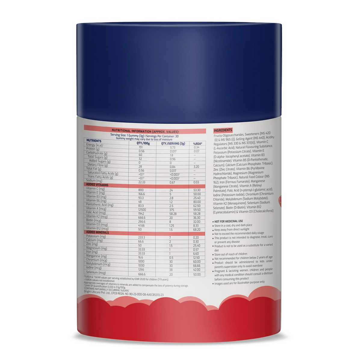 Gritzo Super Gummies Multivitamin (7+y Kids) (Strawberry Flavour) - Distacart