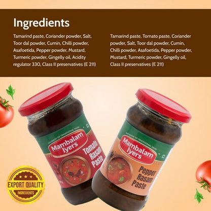 Mambalam Iyers Tomato Rasam & Pepper Rasam Paste Combo - Distacart