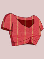 Thumbnail for Mitera Checked Zari Saree With Unstitched Blouse