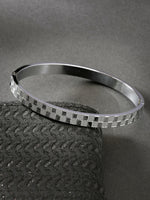 Thumbnail for NVR Men's Silver-Plated Stainless Steel Kada Bracelet - Distacart
